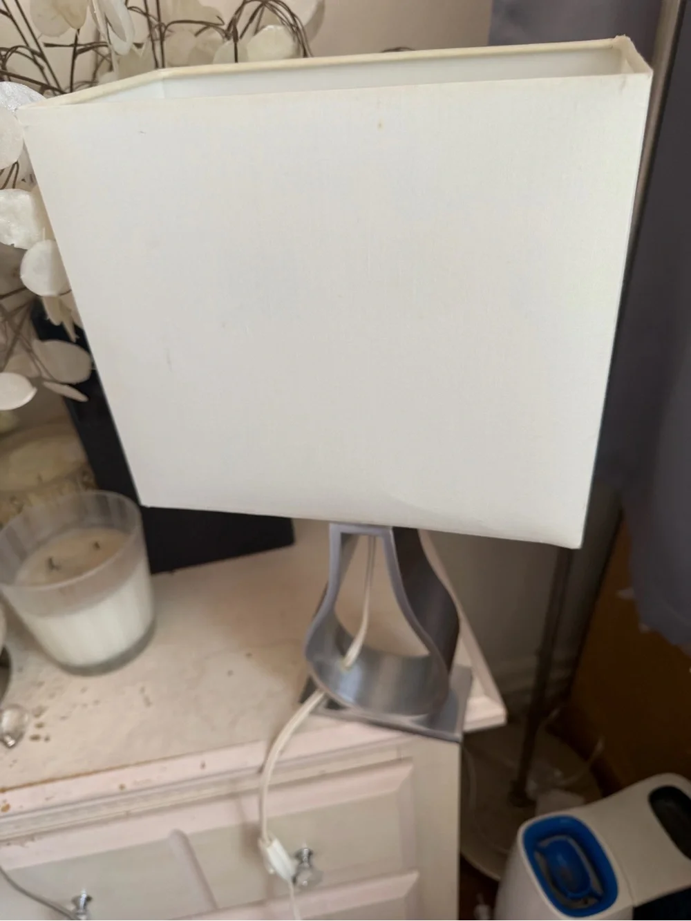 IKEA ClubbWhite Shade Table Lamp with Silver Base